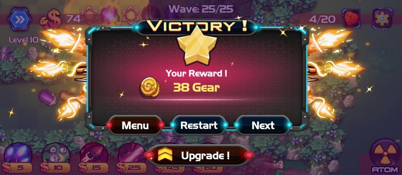 Victory screen